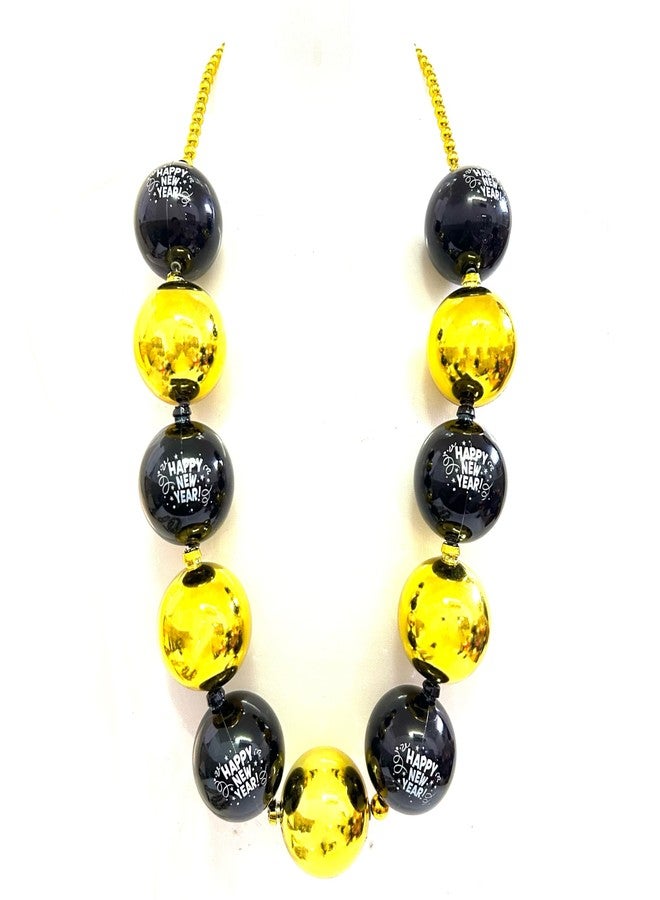GZYSSL 49 Pcs Happy New Year Beads Necklaces Black Gold Silver New Year Eve Jumbo Beads Necklaces Happy New Year Eve Party Favors Decorations Accessories - Image 4